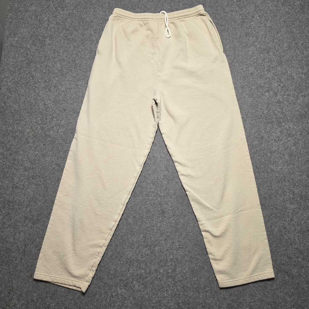 Hanes EcoSmart Mens Sweatpants Tan Beige Fleece Lined Pockets Size Large